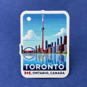 Toronto, Ontario, Canada, Autocollant résistant aux intempéries, carnet de voyage, Autocollant de valise, Autocollants de bagage, Autocollants découpés, 1