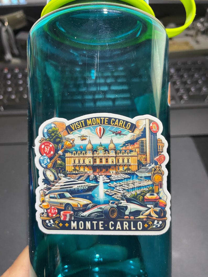 Monte Carlo, Monaco, Stickers, Weatherproof Sticker, Travel Journal ...