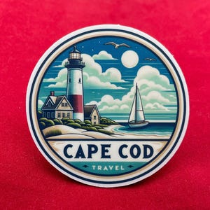 Cape Cod, Autocollants, Autocollant résistant aux intempéries, Carnet de voyage, Autocollant pour valise, Autocollants pour bagage, Autocollants découpés, 2