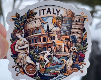 Italie | ItalieVoyage | Sticker imperméable | de voyage vintage | autocollant de journal | Sticker valise | Sticker Italie 2