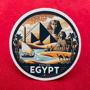 Egypt, Stickers, Weatherproof Sticker, Travel Journal, Suitcase Sticker, Luggage Stickers, Die Cut Stickers, 3