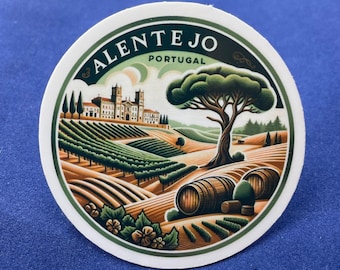 Alentejo, Portugalia, Naklejki, Naklejka odporna na warunki atmosferyczne, Dziennik podróży, Naklejka na walizkę, Naklejki na bagaż, Naklejki wycinane, 3