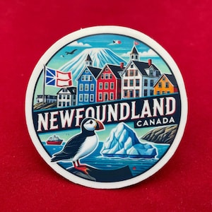 Newfoundland, Canada, Stickers, Weatherproof Sticker,  Travel Journal, Suitcase Sticker, Luggage Stickers, Die Cut Stickers, 1