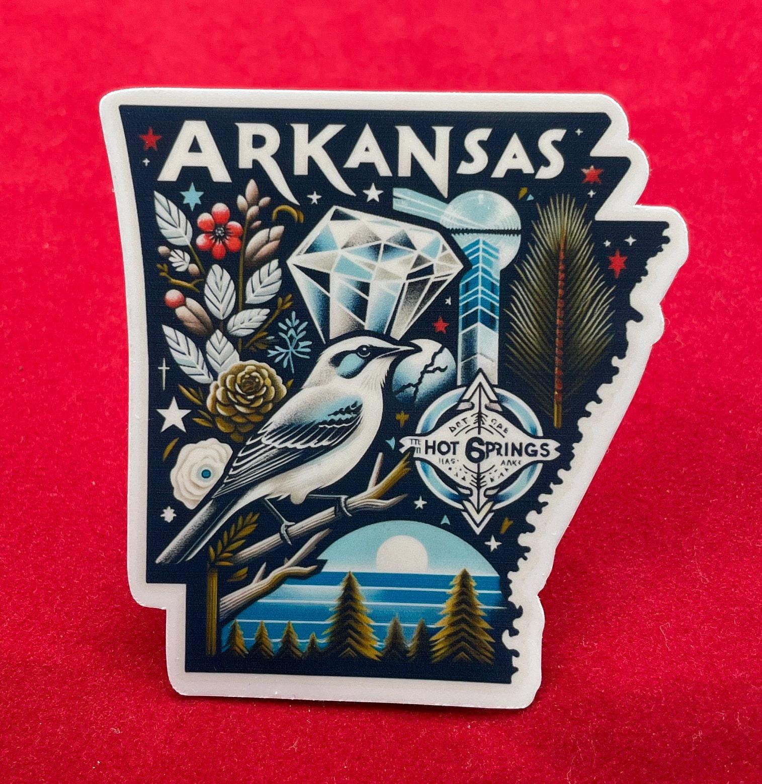 Arkansas, Stickers, Weatherproof Sticker, Travel Journal, Suitcase ...