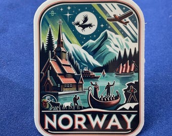 Norway Travel Sticker, Waterproof Vinyl Decal