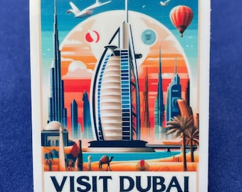 Dubai, Stickers, Weatherproof Sticker,  Travel Journal, Suitcase Sticker, Luggage Stickers, Die Cut Stickers, 1