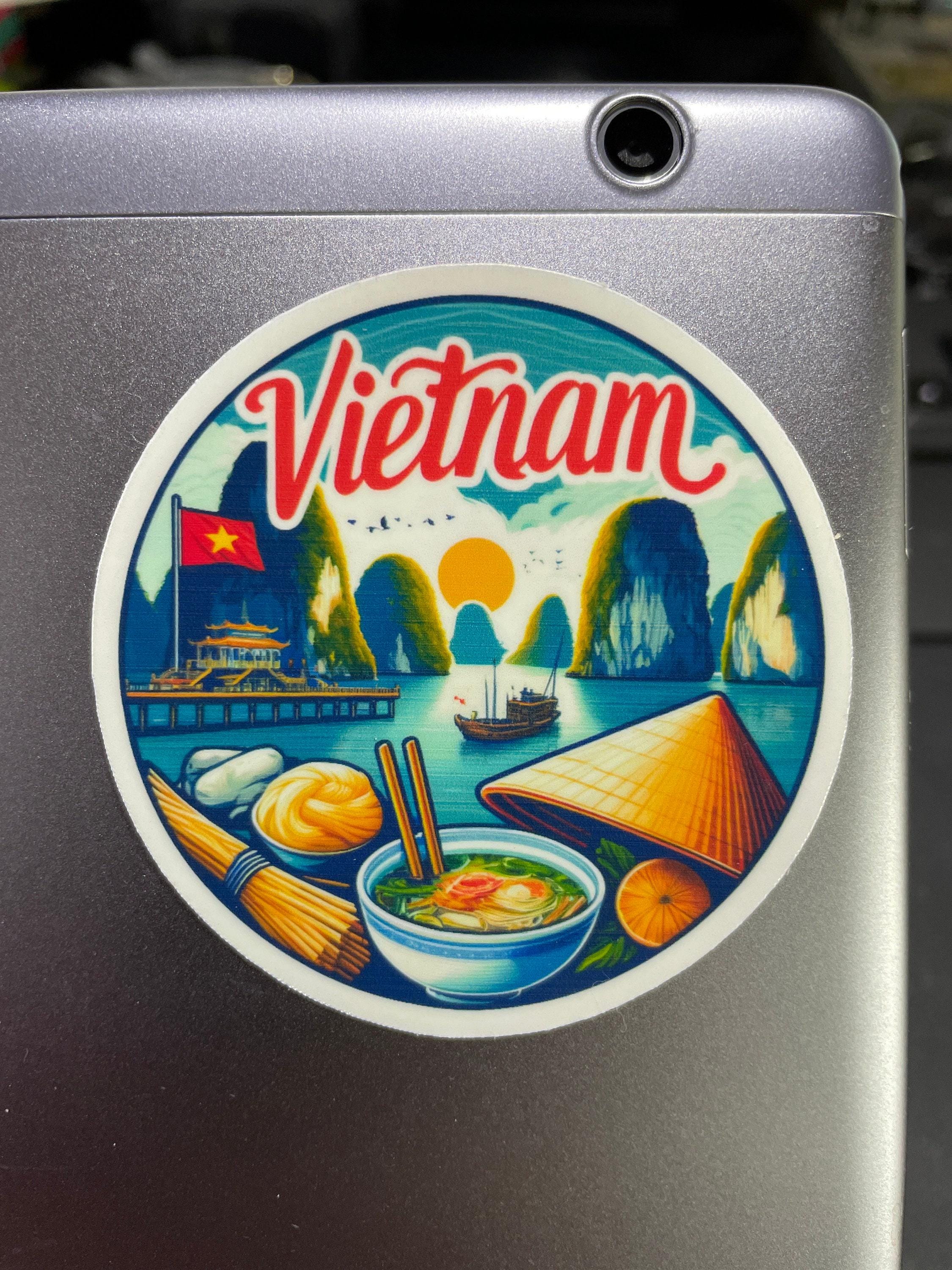 Vitnah Sticker Player Vietnam, Stickers, Weatherproof Sticker, Travel Journal, Suitcase ...