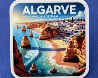 Naklejka podróżna Algarve, Portugalia: wodoodporna naklejka winylowa z motywem przygody 2
