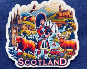 Scottish Highlands Waterproof Sticker | Scotland Travel Decal