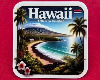 Big Island Hawaii Sticker: Waterproof Vinyl for Laptops & Bottles