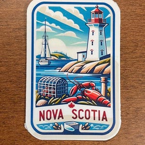 Nova Scotia | Nova Scotia  Travel  | Waterproof sticker | Vintage Travel Sticker | Suitcase Sticker | Nova Scotia   Decal 2