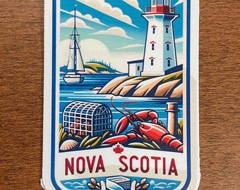 Nova Scotia | Nova Scotia  Travel  | Waterproof sticker | Vintage Travel Sticker | Suitcase Sticker | Nova Scotia   Decal 2