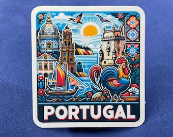 Portugal, Klistermärken, Väderbeständigt klistermärke, Resedagbok, Resväskeklistermärke, Bagageklistermärken, Stansade klistermärken, 3
