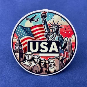 United States,USA, Stickers, Weatherproof Sticker,  Travel Journal, Suitcase Sticker, Luggage Stickers, Die Cut Stickers, 1
