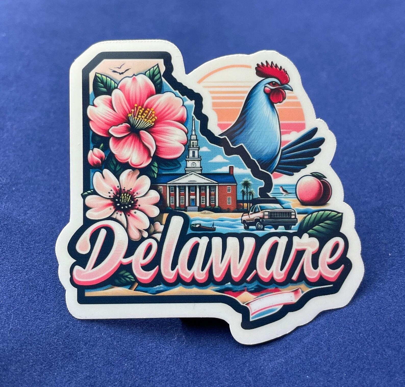 Delaware, Stickers, Weatherproof Sticker, Travel Journal, Suitcase ...