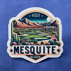 Mesquite, Nevada, Stickers, Sticker résistant aux intempéries, carnet de voyage, Sticker valise, Stickers bagages, Stickers découpés, 2