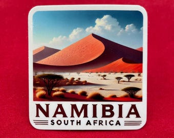 Namibia-Reiseaufkleber, Wüstenlandschaft, wetterfestes Vinyl
