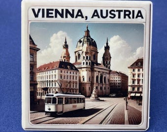 Viena, Austria, Adhesivo resistente a la intemperie, Diario de viaje, Adhesivo para maleta, Adhesivos para equipaje, Adhesivos troquelados, 1