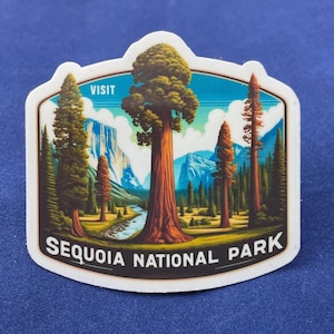 Sequoia, National Park, Stickers, Weatherproof Sticker,  Travel Journal, Suitcase Sticker, Luggage Stickers, Die Cut Stickers, 2