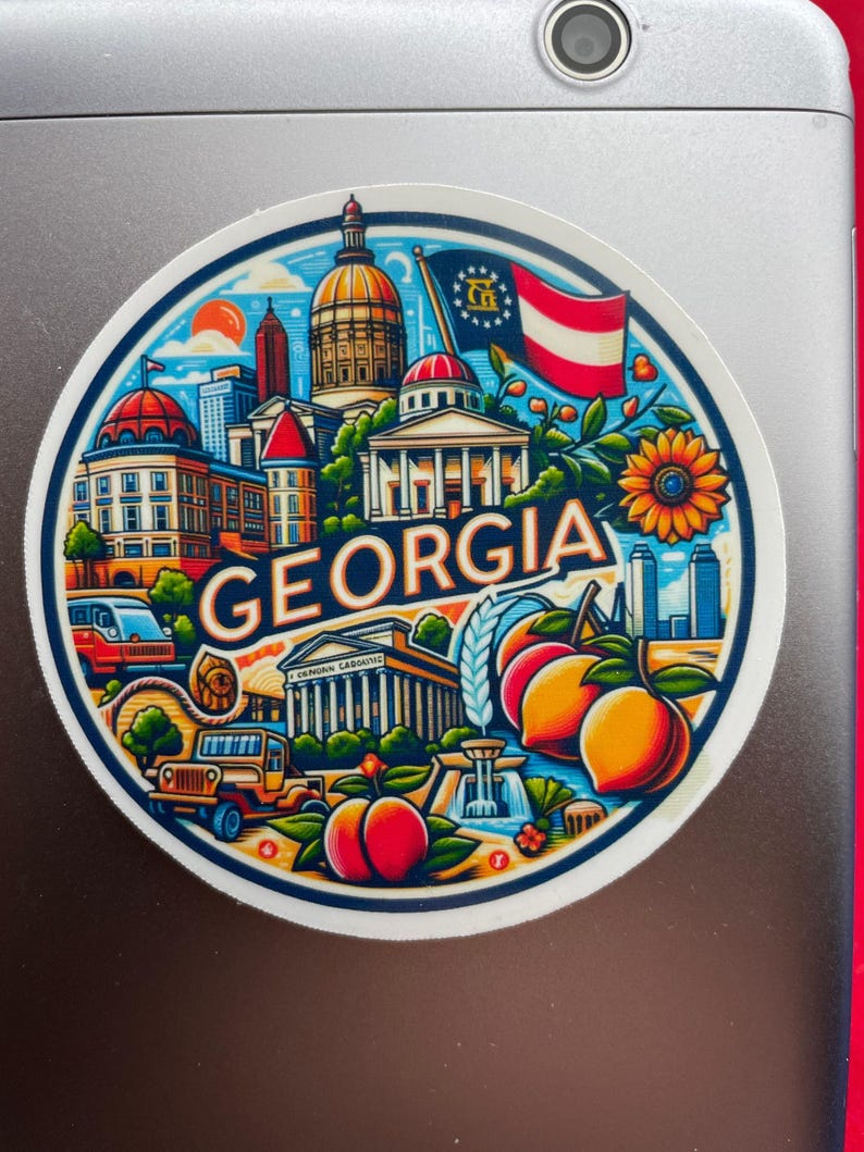 Georgia Native Sticker Georgia Travel Sticker, Peach State Souvenir, Weatherproof Vinyl - Etsy