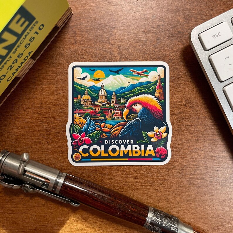 Colombia, Stickers, Weatherproof Sticker, Travel Journal, Suitcase ...