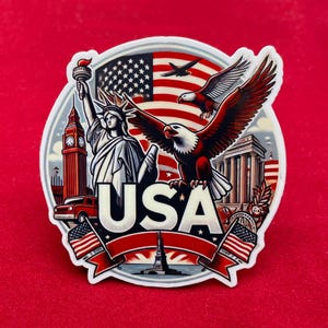 United States,USA, Stickers, Weatherproof Sticker,  Travel Journal, Suitcase Sticker, Luggage Stickers, Die Cut Stickers, 2