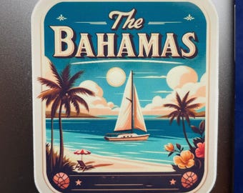Bahamas | Bahamas Travel | Caribbean  | Waterproof sticker | Vintage Travel Sticker | Bahamas  Decal 2
