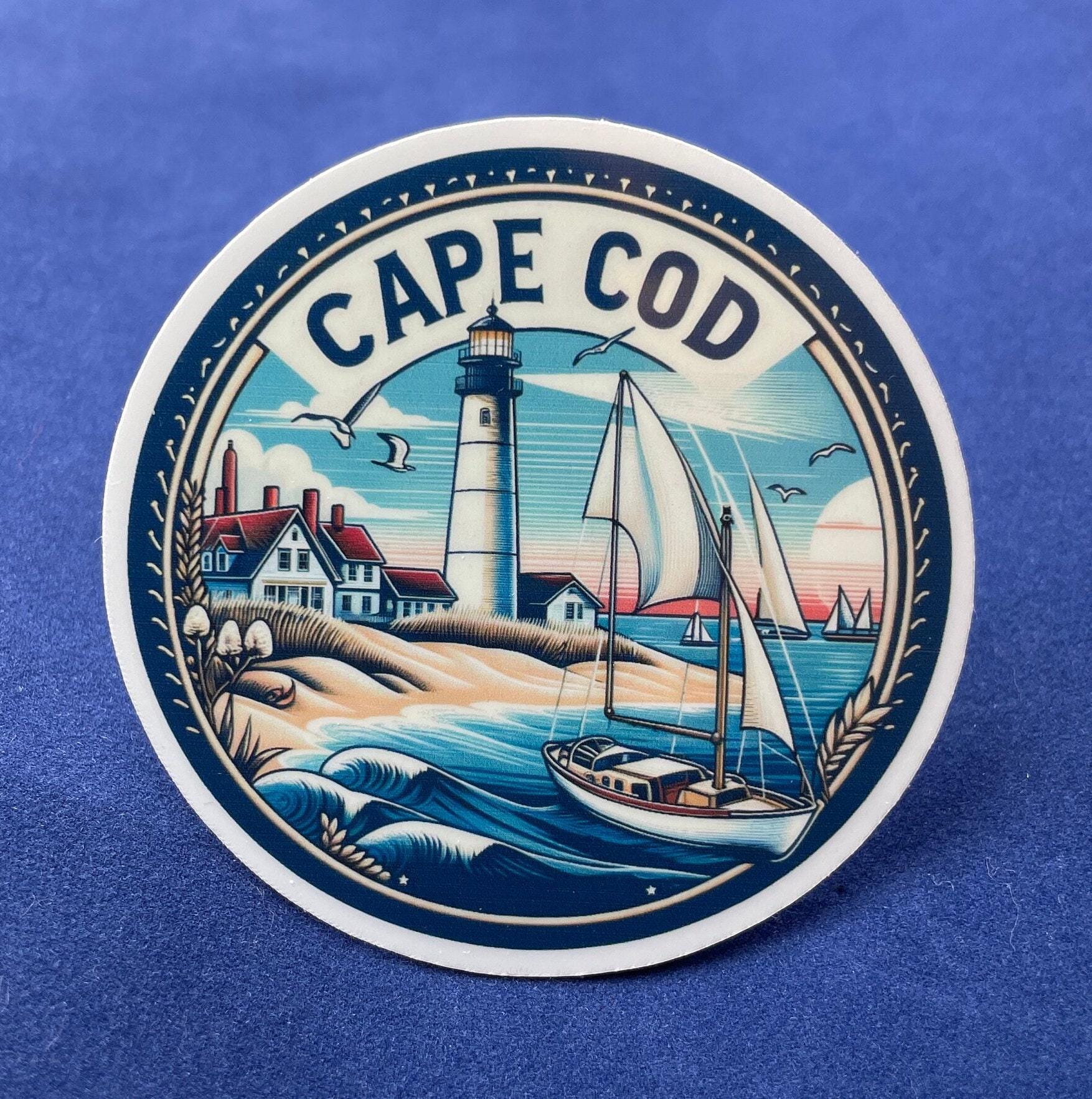 Cape Cod Travel Sticker, Weatherproof Vinyl Decal (1.5 Inch Mini) - Etsy