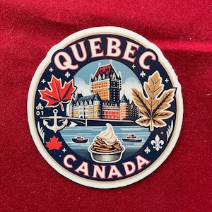 Québec, Autocollants, Carnet de voyage, Autocollant résistant aux intempéries, Carte d'embarquement, Autocollant pour valise, Autocollants pour bagage, Autocollants découpés, 2