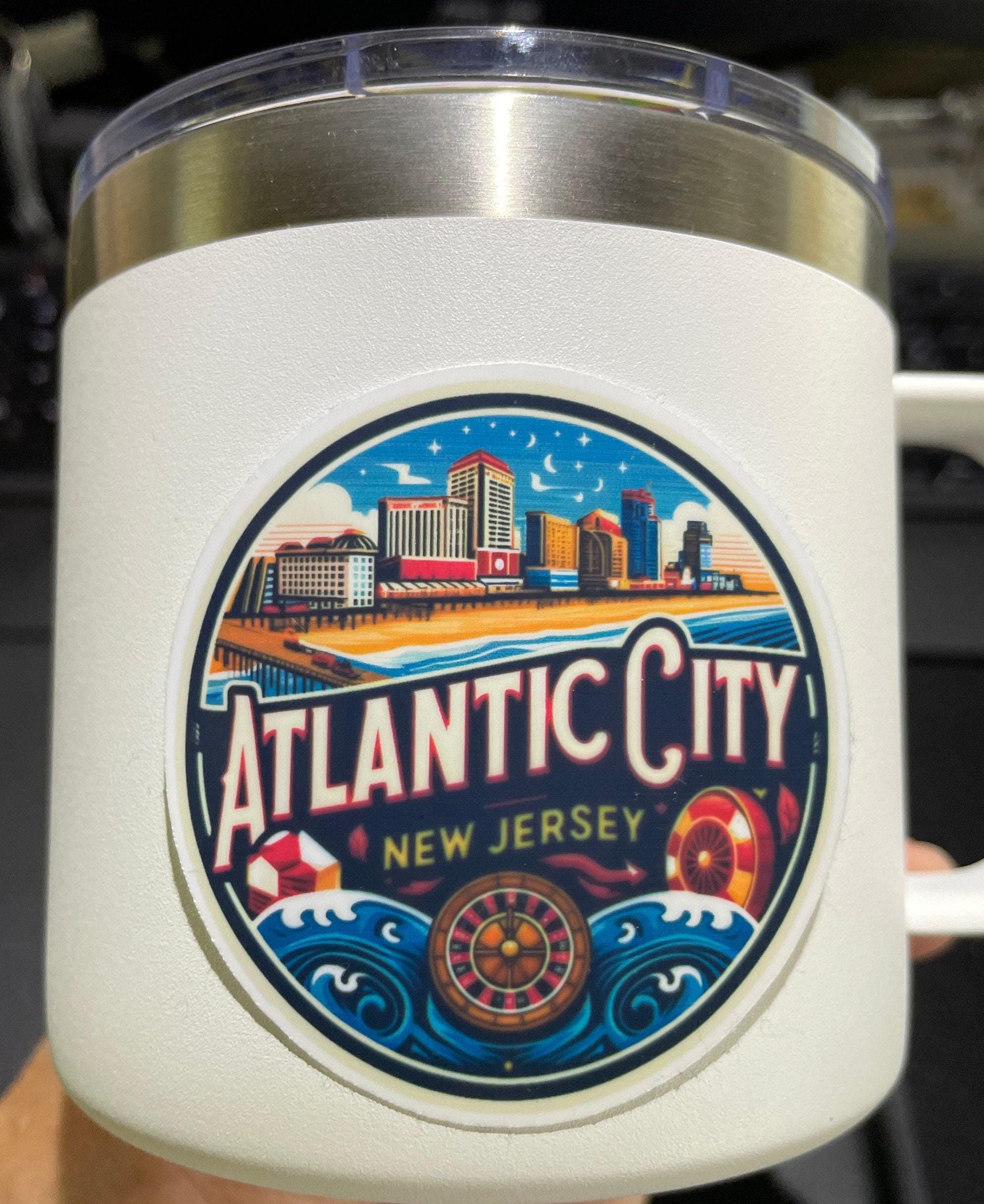 Atlantic City, Stickers, Weatherproof Sticker, Travel Journal, Suitcase ...