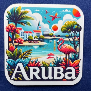 Aruba | Aruba Travel | Caribbean  | Waterproof sticker | Vintage Travel Sticker | Suitcase Sticker | Aruba  Decal 1