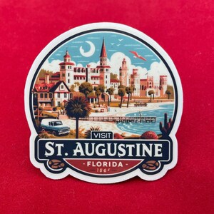 St. Augustine, Florida, Stickers, Weatherproof Sticker,  Travel Journal, Suitcase Sticker, Luggage Stickers, Die Cut Stickers, 2