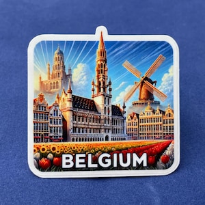 Belgique, Autocollants, Autocollant résistant aux intempéries, Carnet de voyage, Autocollant pour valise, Autocollants pour bagages, Autocollants découpés, 2