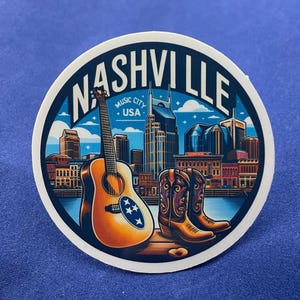 Nashville, stickers, weerbestendige sticker, reisdagboek, koffersticker, bagagestickers, gestanste stickers, 2