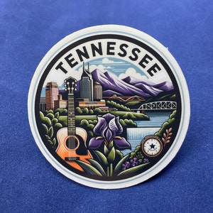 Tennessee, Autocollants, Autocollant résistant aux intempéries, Carnet de voyage, Autocollant pour valise, Autocollants pour bagage, Autocollants découpés, 2