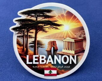 Lebanon, Stickers, Weatherproof Sticker,  Travel Journal, Suitcase Sticker, Luggage Stickers, Die Cut Stickers, 1