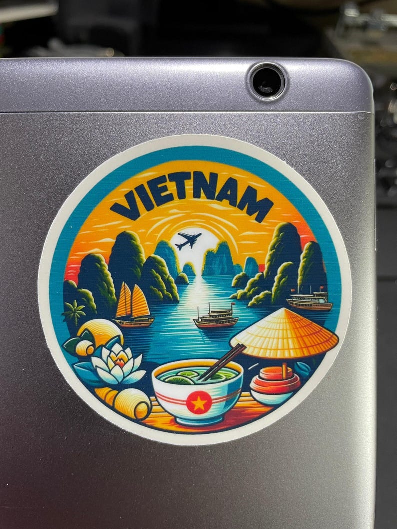 Vitnah Sticker Player Vietnam, Stickers, Weatherproof Sticker, Travel Journal, Suitcase ...