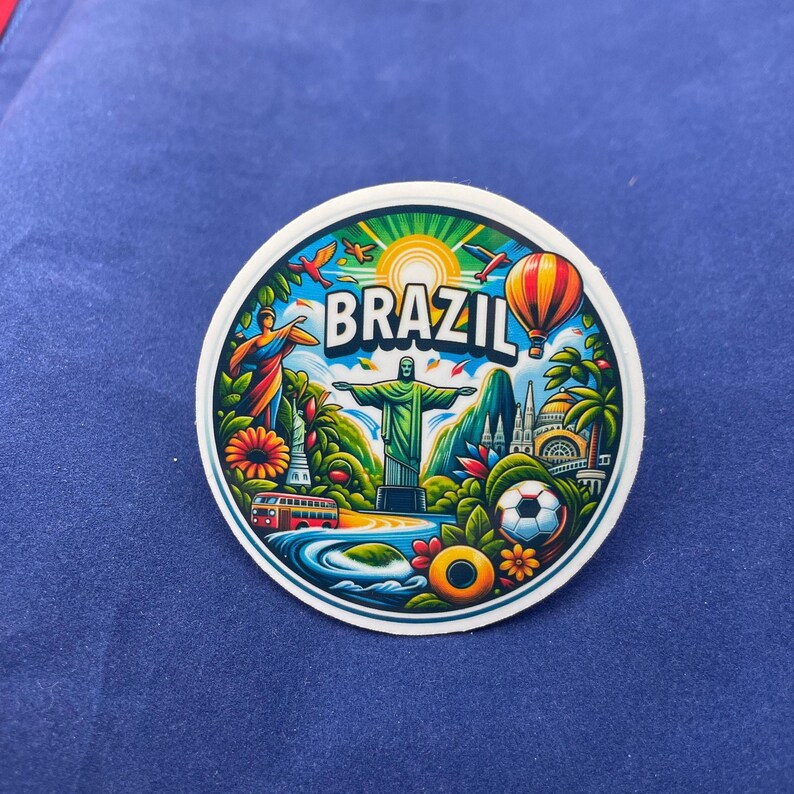 Sticker B Rasil Brazil Travel Sticker, Waterproof Vinyl, Rio Carnival - Etsy
