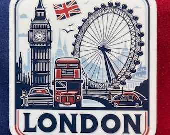 Londen | Reizen Londen | Reissticker | Waterdichte sticker |  Bezienswaardigheden in Londen | Koffersticker | Londen sticker | Vintage Londen 3