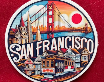 San Francisco | San Francisco Travel  | Waterproof sticker |  Travel Sticker | Suitcase Sticker | San Francisco  Decal 2