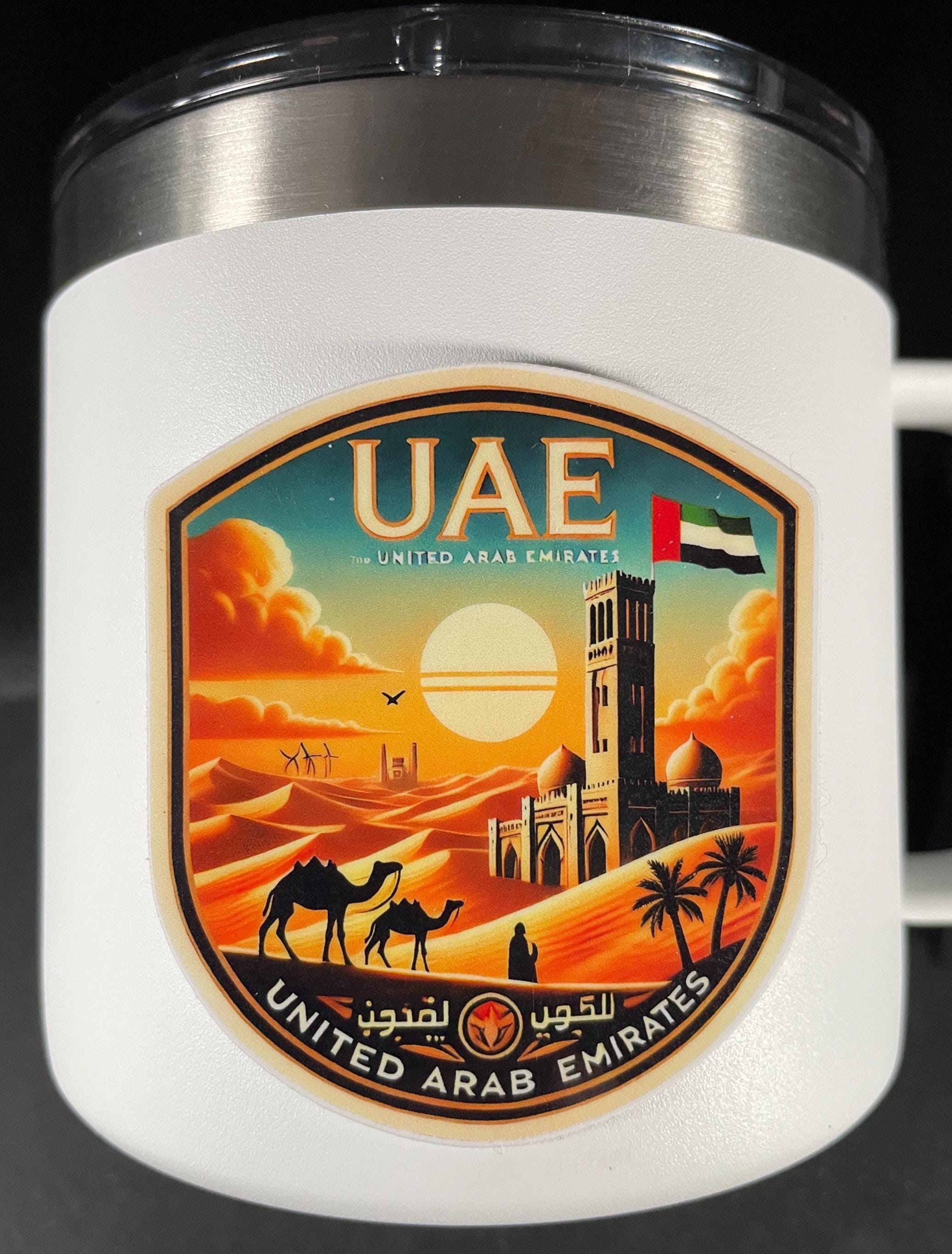Uae Tree Sticker Vintage UAE Travel Sticker • Retro Dubai Abu Dhabi Desert Skyline Decal ...