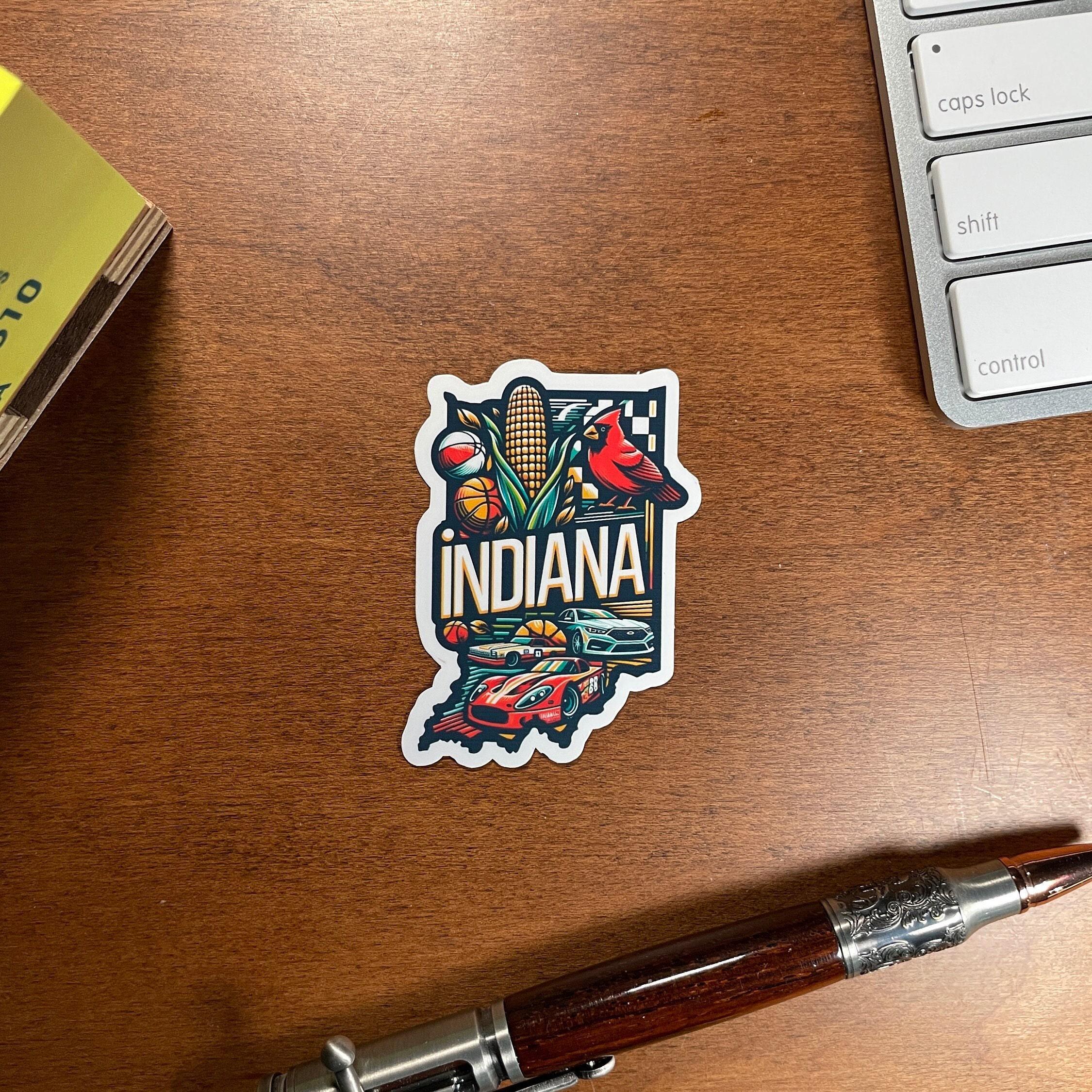 Indiana, Stickers, Weatherproof Sticker, Travel Journal, Suitcase ...