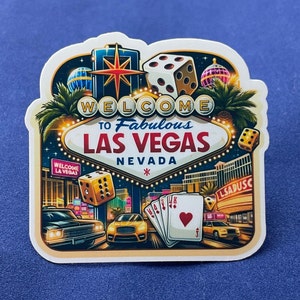 Las Vegas | Voyage LasVegas | Sticker de voyage | Sticker imperméable |  Las Vegas | autocollant de voyage | Sticker valise Las Vegas Sticker 3