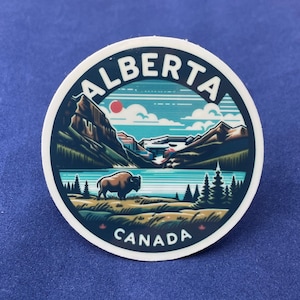 Alberta, Canada, Autocollants, Autocollant résistant aux intempéries, Carnet de voyage, Autocollant de valise, Autocollants de bagage, Autocollants découpés, 1