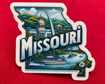 Missouri Travel Sticker, Gateway Arch, Weatherproof Vinyl