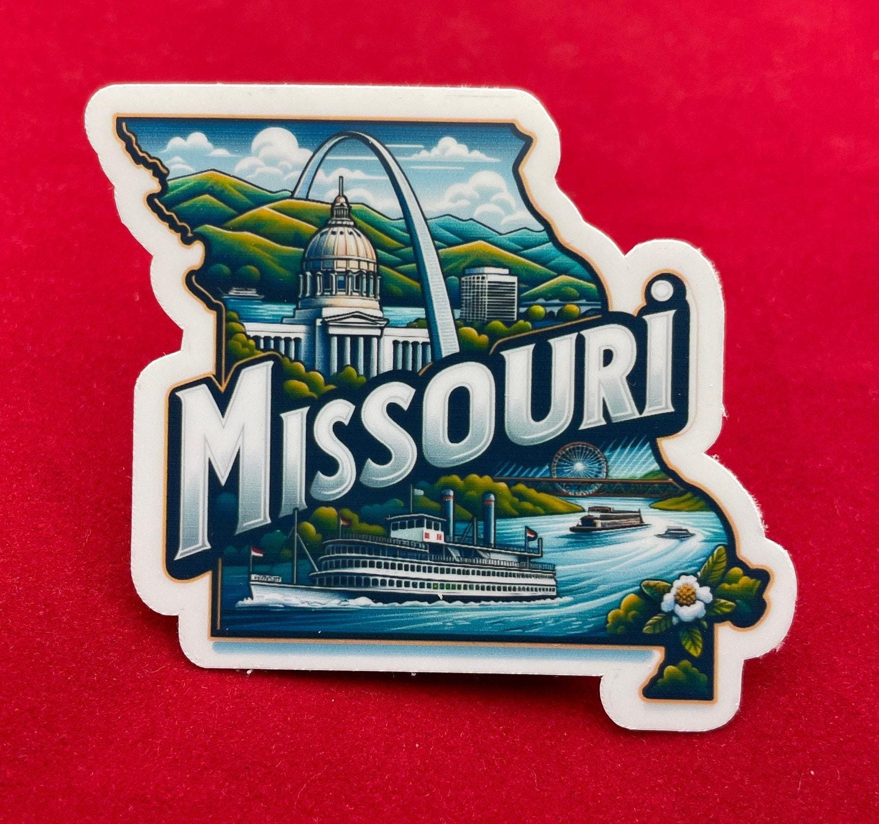 Produktbild von Vintage 1950 Stil St. Louis MO Missouri Esel Zeigen Mich Zustand Retro Reise Aufkleber Aufkleber Aufkleber - Österreich