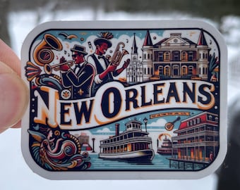 New Orleans | New Orleans Travel | New Orleans| Waterproof sticker | Mardi Gras , Travel Sticker | New Orleans  Decal 1