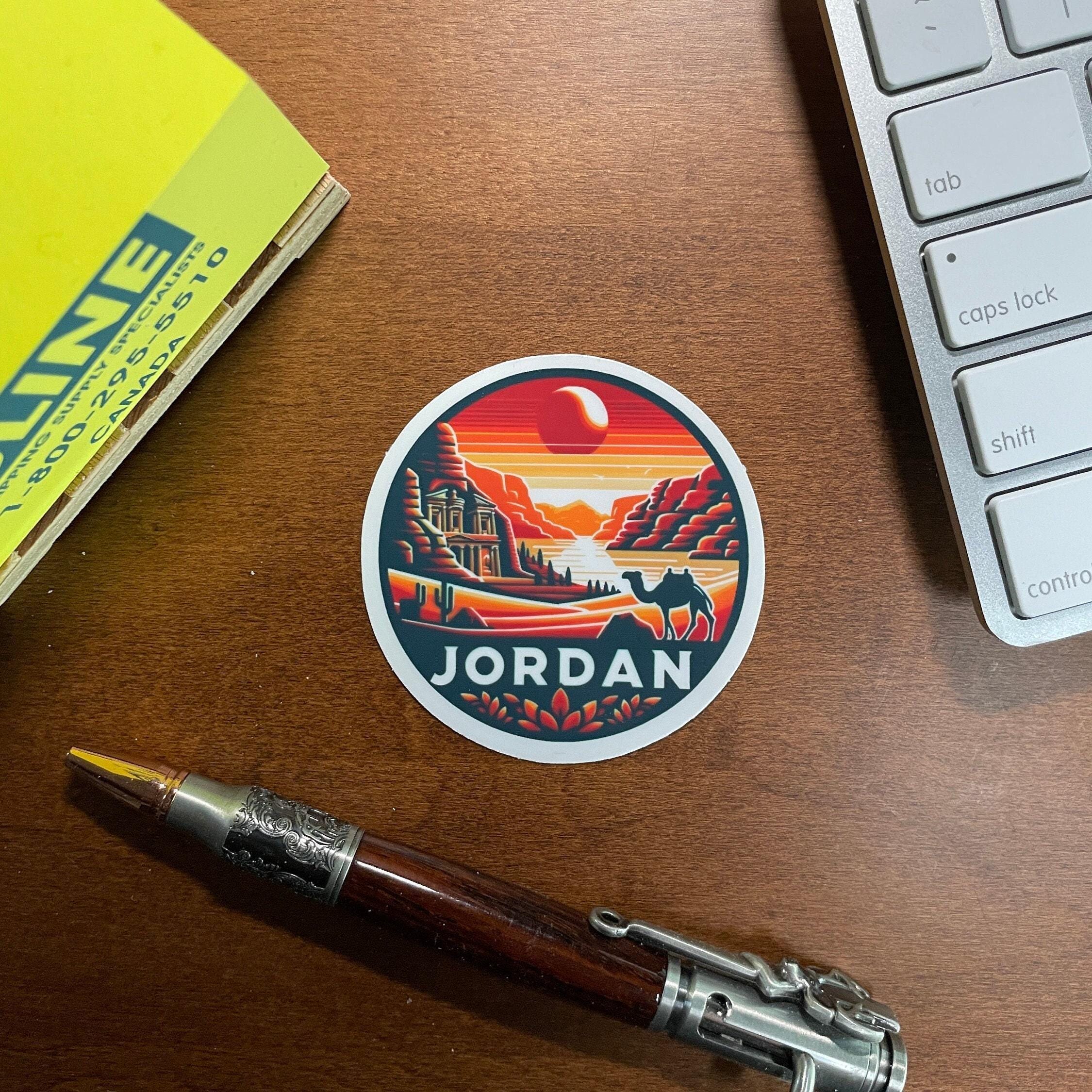 Jordan Sticker Sign Jordan, Stickers, Weatherproof Sticker, Travel Journal, Suitcase ...
