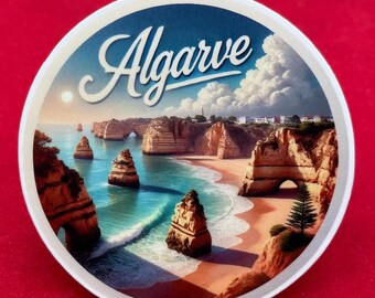 Naklejka podróżna Algarve, Portugalia: wodoodporna naklejka winylowa przygodowa 1