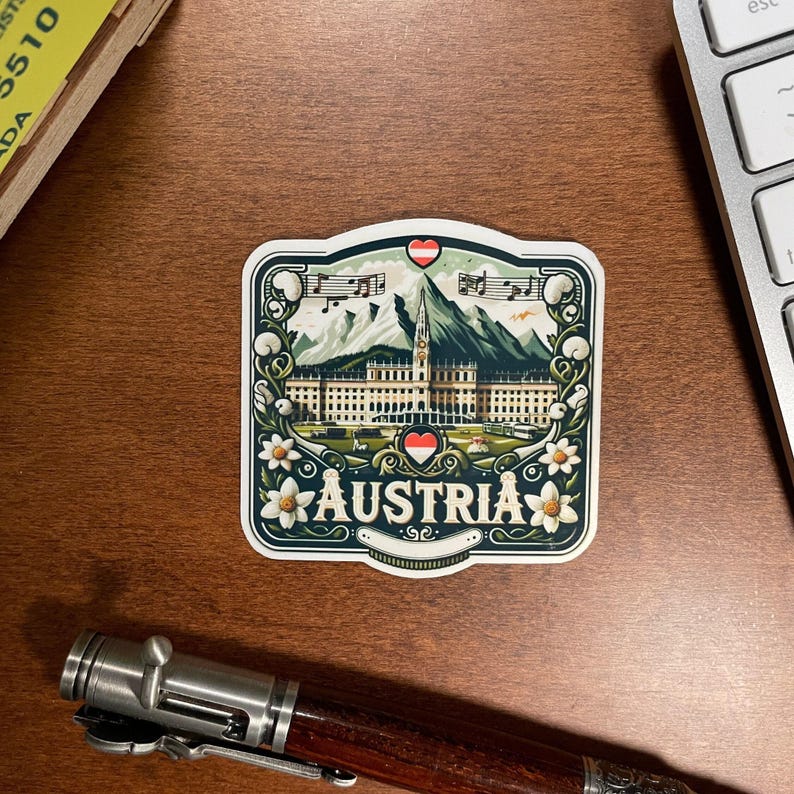 Austria Travel Sticker, Weatherproof Vinyl, Alps Souvenir - Etsy